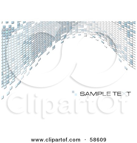 Royalty-Free (RF) Clipart Illustration of a Gray Tile Wave Mosaic Background With Sample Text - Version 1 by MilsiArt
