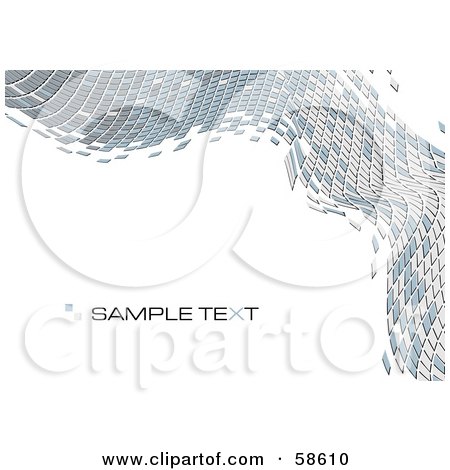Royalty-Free (RF) Clipart Illustration of a Gray Tile Wave Mosaic Background With Sample Text - Version 2 by MilsiArt