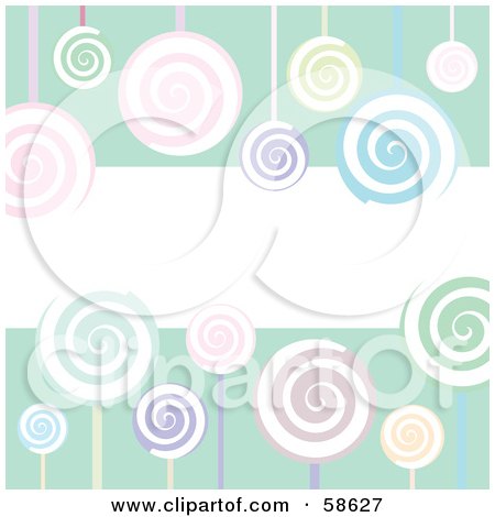 Royalty-Free (RF) Clipart Illustration of a Pastel Background Of Suckers And A Blank White Text Space by MilsiArt