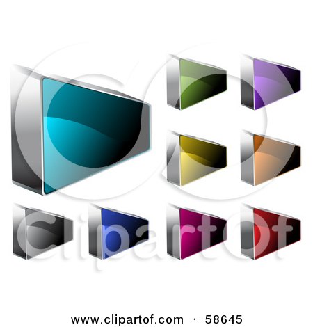 Royalty-Free (RF) Clipart Illustration of a Digital Collage Of Colorful Angled Rectangular Web Buttons by MilsiArt