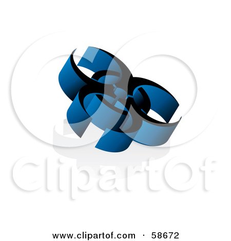 Royalty-Free (RF) Clipart Illustration of a Blue 3d Virus Biohazard Symbol by MilsiArt