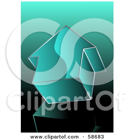 Royalty-Free (RF) Clipart Illustration of a 3d Teal Arrow Pointing Up by MilsiArt
