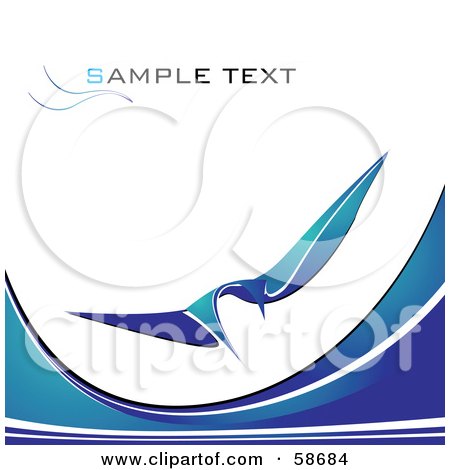 Royalty-Free (RF) Clipart Illustration of a Blue Template Background With Sample Text - Version 1 by MilsiArt