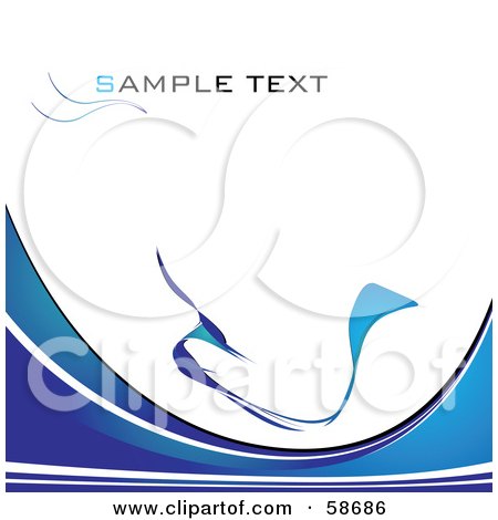 Royalty-Free (RF) Clipart Illustration of a Blue Template Background With Sample Text - Version 3 by MilsiArt