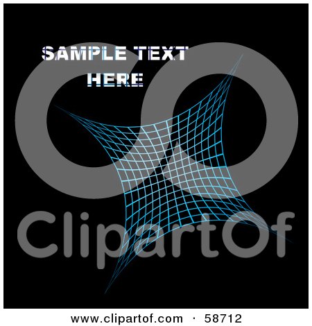 Royalty-Free (RF) Clipart Illustration of a Blue Net Grid On Black Background, With Sample Text by MilsiArt