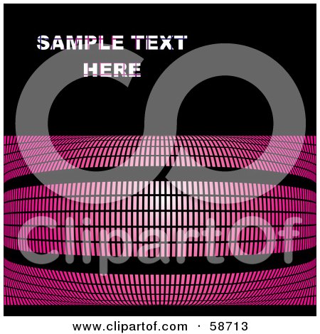 Royalty-Free (RF) Clipart Illustration of a Pink Wave On Black Background, With Sample Text by MilsiArt