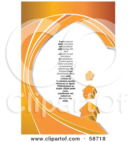 Royalty-Free (RF) Clipart Illustration of an Orange Background With Sample Text And Arrows by MilsiArt