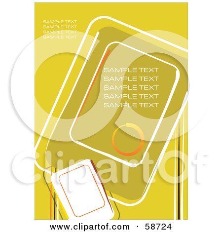 Royalty-Free (RF) Clipart Illustration of a Mustard Yellow Template With Sample Text by MilsiArt