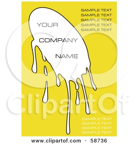 Royalty-Free (RF) Clipart Illustration of a Yellow Background With A White Splatter And Sample Text by MilsiArt