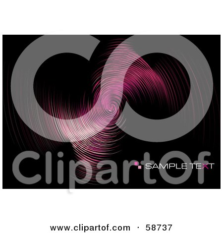 Royalty-Free (RF) Clipart Illustration of a Shiny Pink Spiral On Black, With Sample Text by MilsiArt