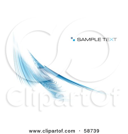 Royalty-Free (RF) Clipart Illustration of a Blue Ripple On White With Sample Text by MilsiArt