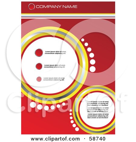 Royalty-Free (RF) Clipart Illustration of a Red Circle Background With Sample Text by MilsiArt