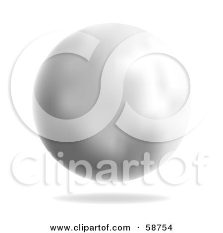Royalty-Free (RF) Clipart Illustration of a Faint Floating Gray Ball With A Shadow by MilsiArt
