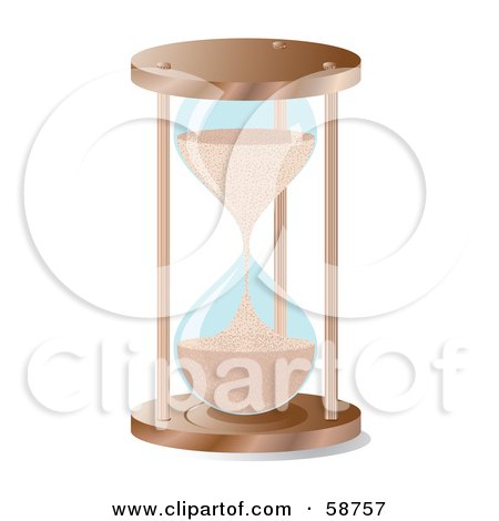 Royalty-Free (RF) Clipart Illustration of The Sands Of An Hourglass Pouring Down by MilsiArt