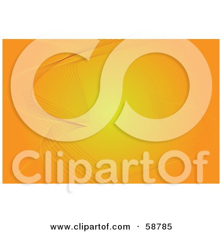 Royalty-Free (RF) Clipart Illustration of a Gradient Orange Background Bordered In Wire Waves by kaycee