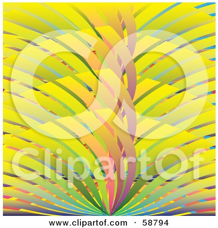 Royalty-Free (RF) Clipart Illustration of a Colorful Abstract Background Of Feathers Or Waves by kaycee