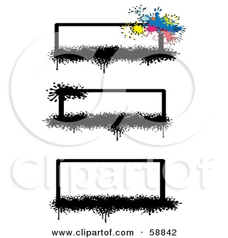 Royalty-Free (RF) Clipart Illustration of a Digital Collage Of Three Blank Horizontal Blank Banners by kaycee