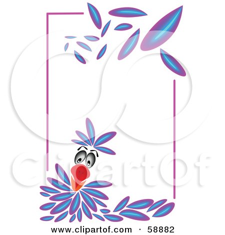Royalty-Free (RF) Clipart Illustration of a Scared Purple Parrot Losing Feathers And Bordering A White Background by kaycee