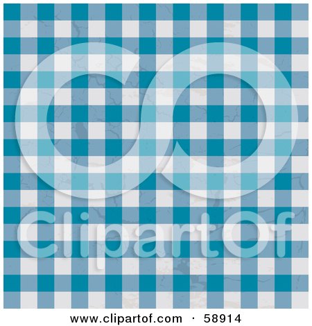 Royalty-Free (RF) Clipart Illustration of a Background Of Blue And White Checkered Table Cloth by michaeltravers