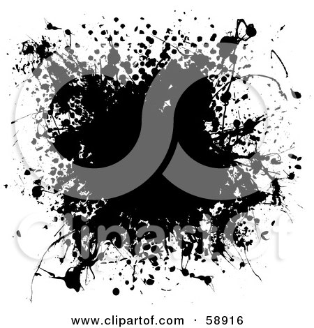 Royalty-Free (RF) Clipart Illustration of a Black And White Ink Splatter Background, Version 4 by michaeltravers