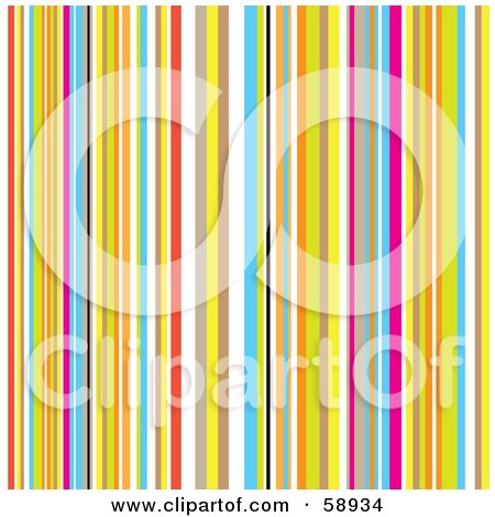 Royalty-Free (RF) Clipart Illustration of a Background Of Retro Colorful Stripes by michaeltravers