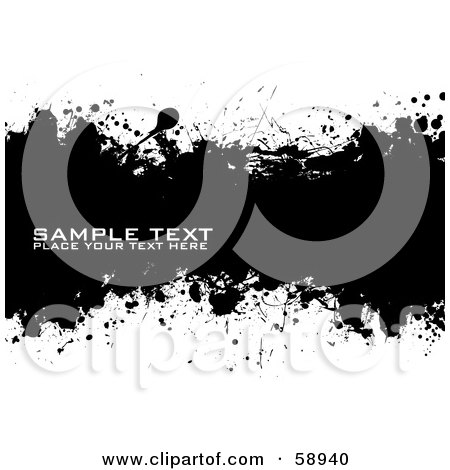 Royalty-Free (RF) Clipart Illustration of a Black And White Ink Splatter Background, Version 2 by michaeltravers
