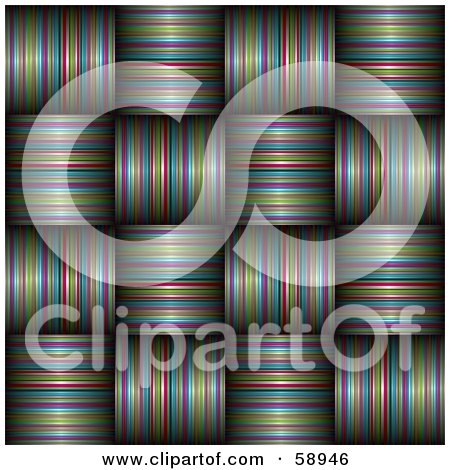 Royalty-Free (RF) Clipart Illustration of a Textured Weaved Colorful Stripe Background by michaeltravers