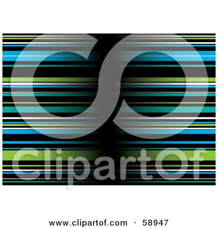 Royalty-Free (RF) Clipart Illustration of a Background Of Fast Blue, Green And Black Lines Divided By Black by michaeltravers