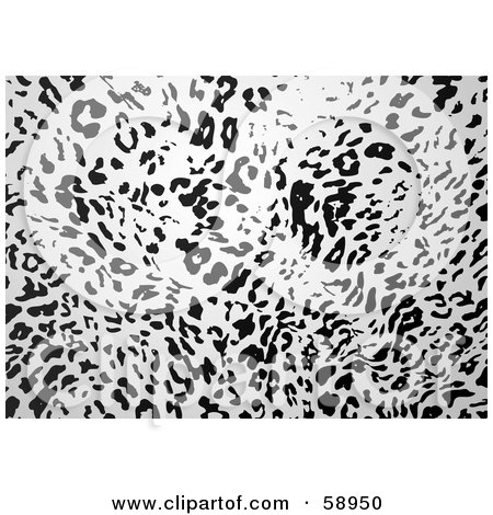 Royalty-Free (RF) Clipart Illustration of a Patterned Snow Leopard Skin Print Background by michaeltravers