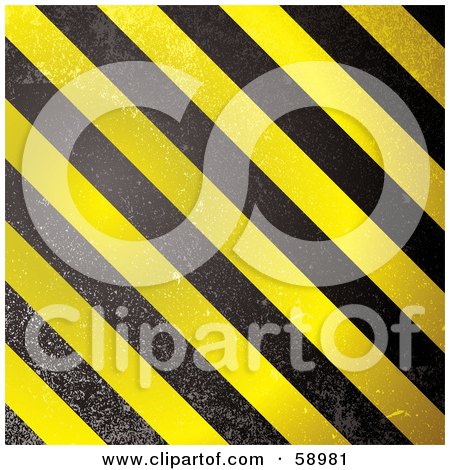 Royalty-Free (RF) Clipart Illustration of a Black And Yellow Warning Stripe Background - Version 2 by michaeltravers