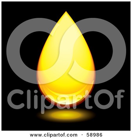 Royalty-Free (RF) Clipart Illustration of a Reflective Amber Droplet - Version 1 by michaeltravers