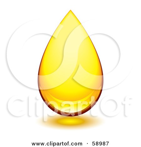 Royalty-Free (RF) Clipart Illustration of a Reflective Amber Droplet - Version 2 by michaeltravers
