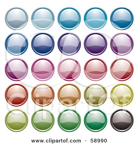 Royalty-Free (RF) Clipart Illustration of a Digital Collage Of Rounded Colorful Orb Buttons - Version 5 by michaeltravers