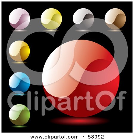 Royalty-Free (RF) Clipart Illustration of a Digital Collage Of Rounded Colorful Orb Buttons - Version 2 by michaeltravers