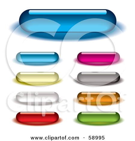Royalty-Free (RF) Clipart Illustration of a Digital Collage Of Colorful And Long Rounded Internet Buttons - Version 1 by michaeltravers