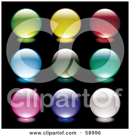 Royalty-Free (RF) Clipart Illustration of a Digital Collage Of Glowing Orb Website Buttons - Version 1 by michaeltravers