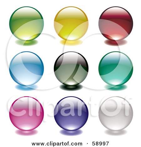 Royalty-Free (RF) Clipart Illustration of a Digital Collage Of Glowing Orb Website Buttons - Version 2 by michaeltravers