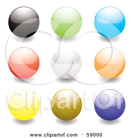 Royalty-Free (RF) Clipart Illustration of a Digital Collage Of Rounded Colorful Orb Buttons - Version 4 by michaeltravers