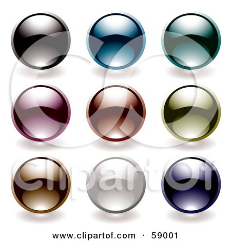 Royalty-Free (RF) Clipart Illustration of a Digital Collage Of Rounded Colorful Orb Buttons - Version 6 by michaeltravers