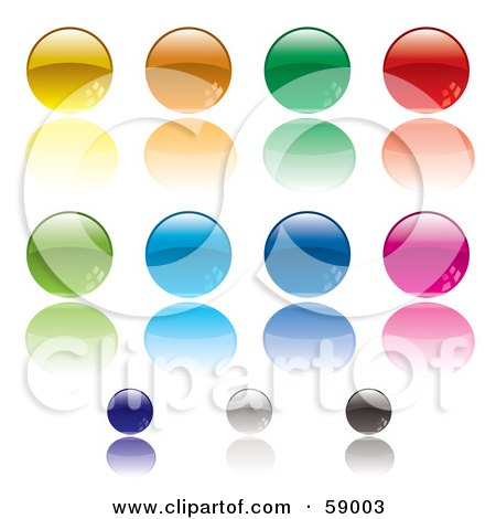 Royalty-Free (RF) Clipart Illustration of a Digital Collage Of Rounded Colorful Orb Buttons - Version 7 by michaeltravers