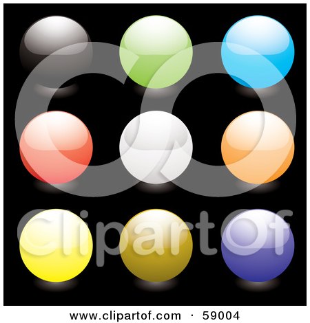 Royalty-Free (RF) Clipart Illustration of a Digital Collage Of Rounded Colorful Orb Buttons - Version 1 by michaeltravers
