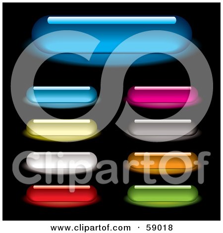 Royalty-Free (RF) Clipart Illustration of a Digital Collage Of Colorful And Long Rounded Internet Buttons - Version 2 by michaeltravers