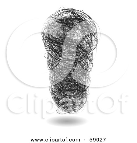 Royalty-Free (RF) Clipart Illustration of a Black Sketch Of A Scribble Pile by michaeltravers