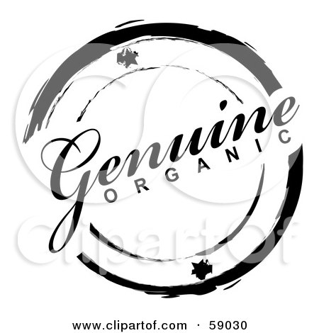 Royalty-Free (RF) Clipart Illustration of a Black And White Genuine Organic Stamp by michaeltravers