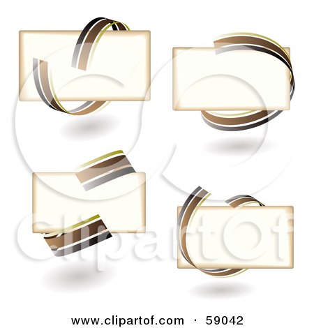 Royalty-Free (RF) Clipart Illustration of a Digital Collage Of Blank Text Boxes Circled With Brown Ribbons by michaeltravers