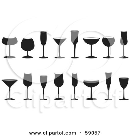 Royalty-Free (RF) Clipart Illustration of a Digital Collage Of Stemware Glasses by Frisko