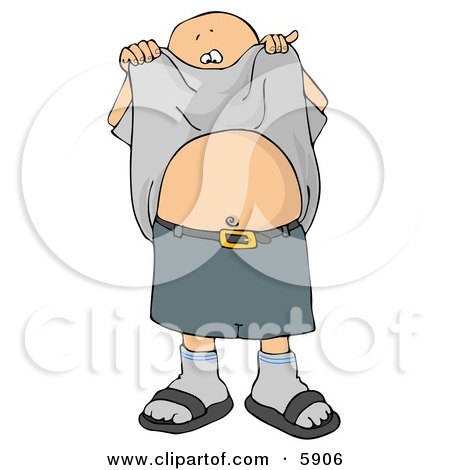 Boy Lifting His Shirt and Showing His Belly Button Clipart Picture by djart
