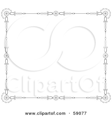 Royalty-Free (RF) Clipart Illustration of a White Background Bordered In Floral Spirals And Designs by Frisko