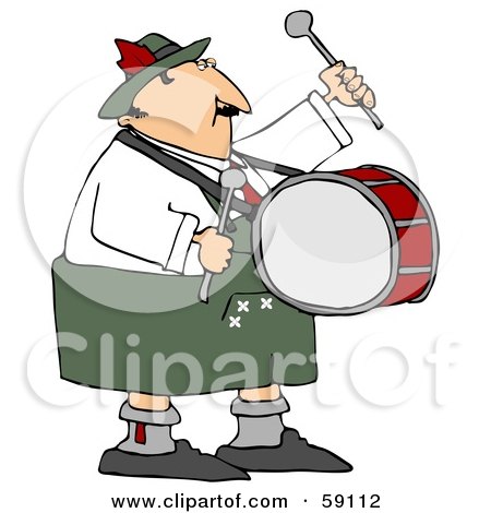 Royalty-Free (RF) Clipart Illustration of an Oktoberfest Man Banging The Drums by djart