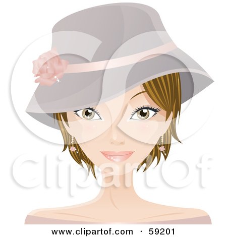 Royalty-Free (RF) Clipart Illustration of a Young Woman With Short Dirty Blond Hair, Wearing A Hat by Melisende Vector
